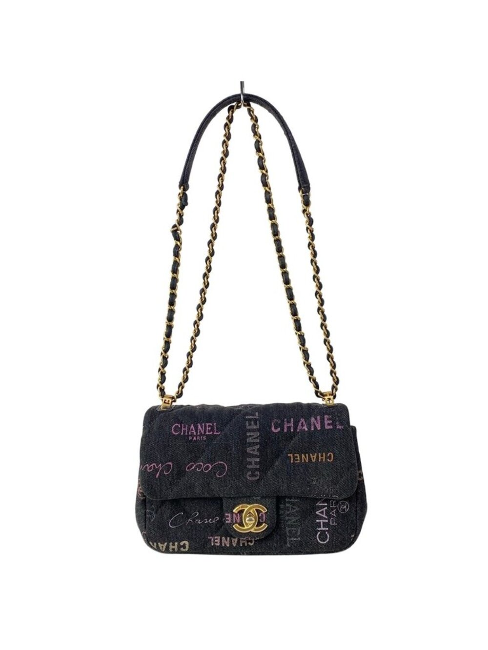 Chanel Shoulder Bag Mini Quilted 21 Black Chain Gold